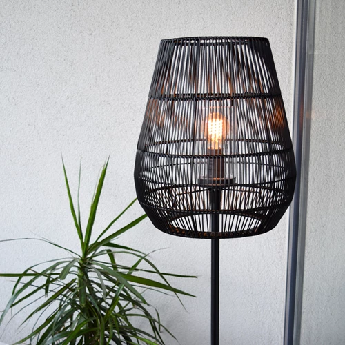 Lucide NERIDA - Stehlampe Innen/Außen - Ø 35 cm - 1xE27 - IP44 - Schwarz - Atmosphäre 1